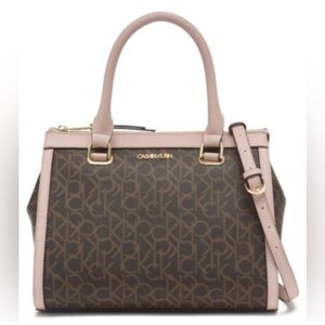 Calvin Klein Signature Brown and Pink Satchel